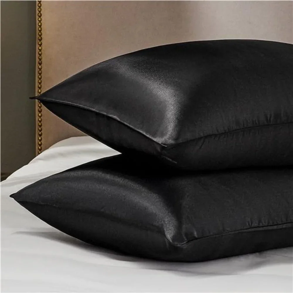 NEW in Box, Satin Pillowcase for Hair and Skin Queen - Black Silk -2 Pack 20x30